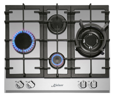 Gas hobs with stainless steel top